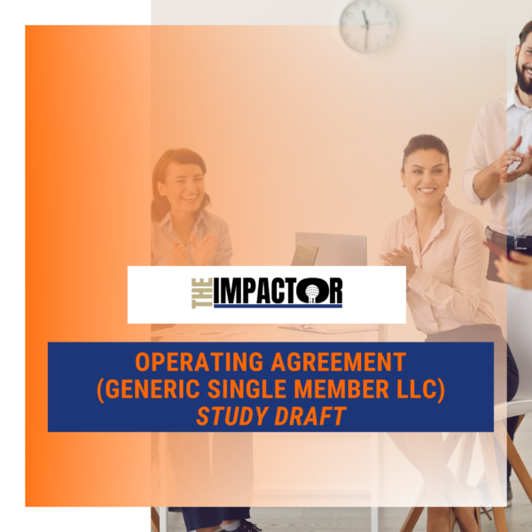 Operating Agreement with One Owner - LLC (Study Guide Draft)