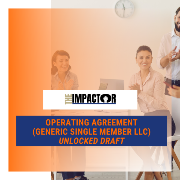 Operating Agreement with One Owner - LLC (Unlocked)