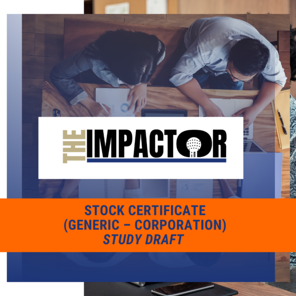 Stock Certificate – Corporation (Study Guide Draft)